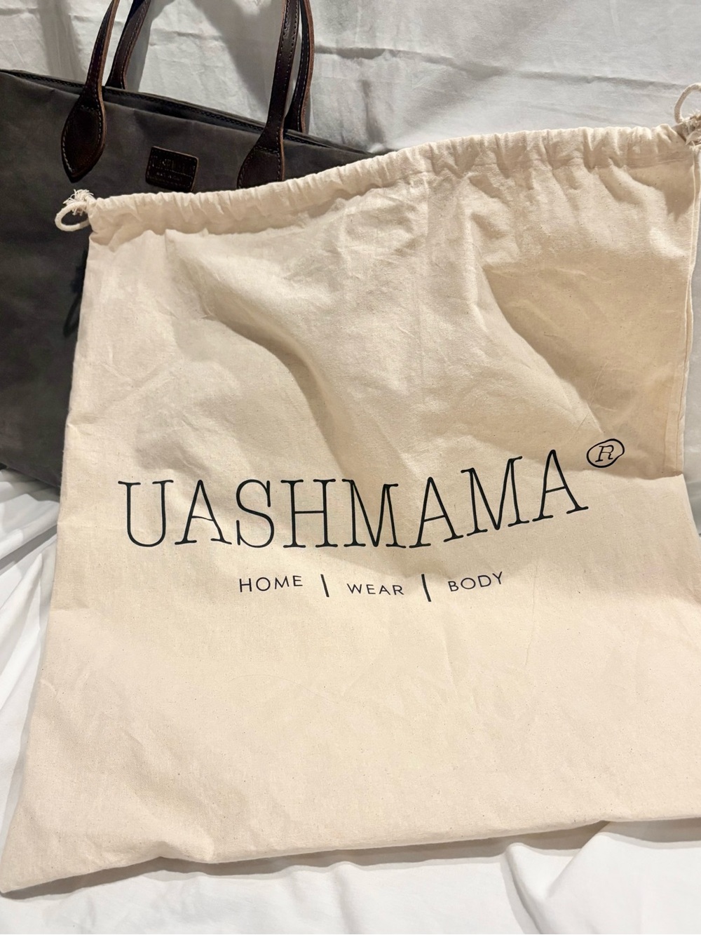 Uashmama dark grey washable paper tote - Picture 6 of 7